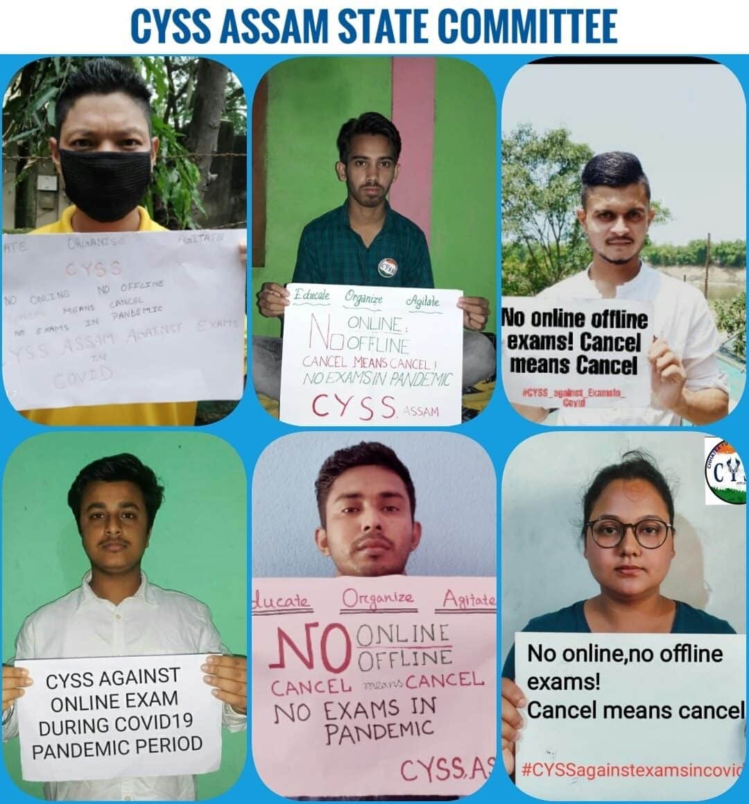AvengersofAssam's tweet photo. "No Online,No Offline
Cancel means Cancel"
Students on Hunger strike from Assam
#CYSSAgainstExamsInCovid
#NoExamsInCovid
#RejectUGCGuidelines https://t.co/x0r0DqRvLR