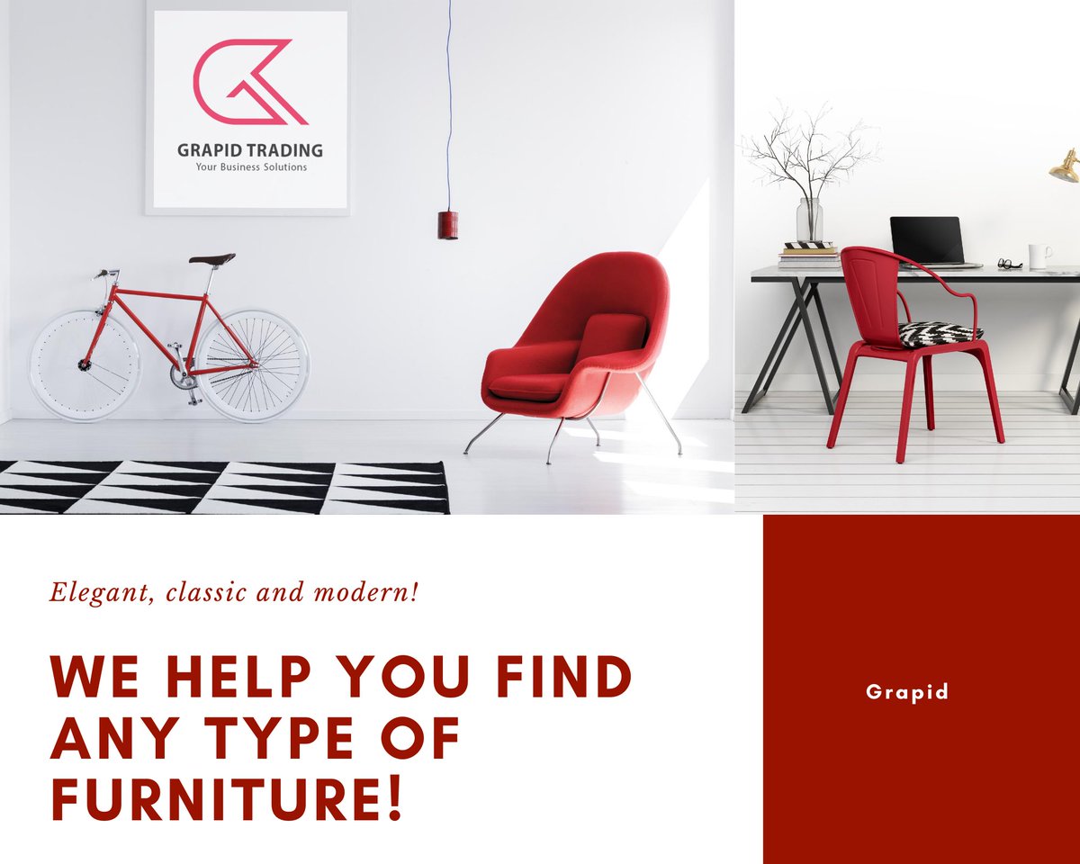 GrapidTrading's tweet photo. Get latest trends of furnitures from our manufactures,that will match perfectly with any design you always dreamt of.
We are the help you are looking for! 
Our website:https://t.co/3oUToFb7pO 

#procurement #sourcing #shipping #worldwideshipping #wordwideshipping🌍 https://t.co/yScKrDcUdT