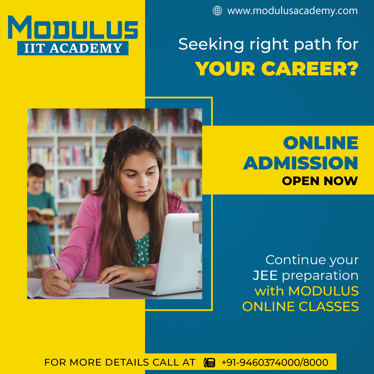 ModulusAcademy's tweet photo. Choose the right path to your dream with Modulus IIT Academy!!!
#success #india #ModulusIITAcademy #iitjee #coaching https://t.co/1Ryp3FGZbF