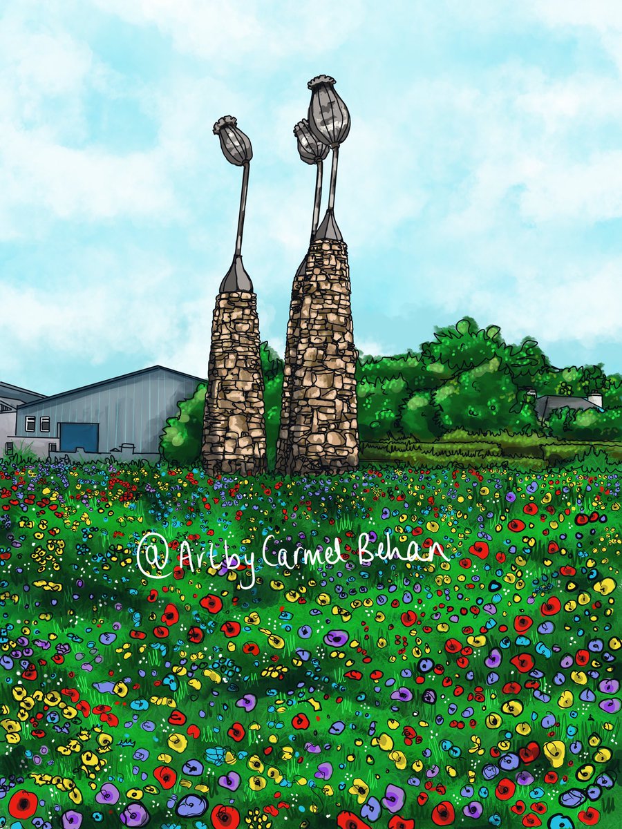 behancarmel's tweet photo. HAPPY FRIDAY!!! Anyone recognise this roundabout? I think of it as Dads roundabout 🤣🤣🤣 @clonmeltidytown pollinator pride on this one! I’ve done it black and white and I just had to go full colour with it... I didn’t hold back! Hope you like it 🥰🥰 https://t.co/zoWMSNhpyi