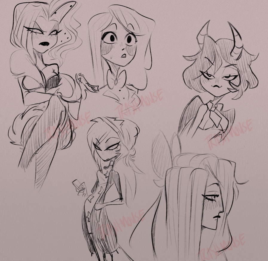 Tr4shMou5e's tweet photo. Been late night sketching some ladies enjoy~
#HazbinHotel #HazbinHotelFanart #Hazbin_Hotel https://t.co/jqg28aT0sZ