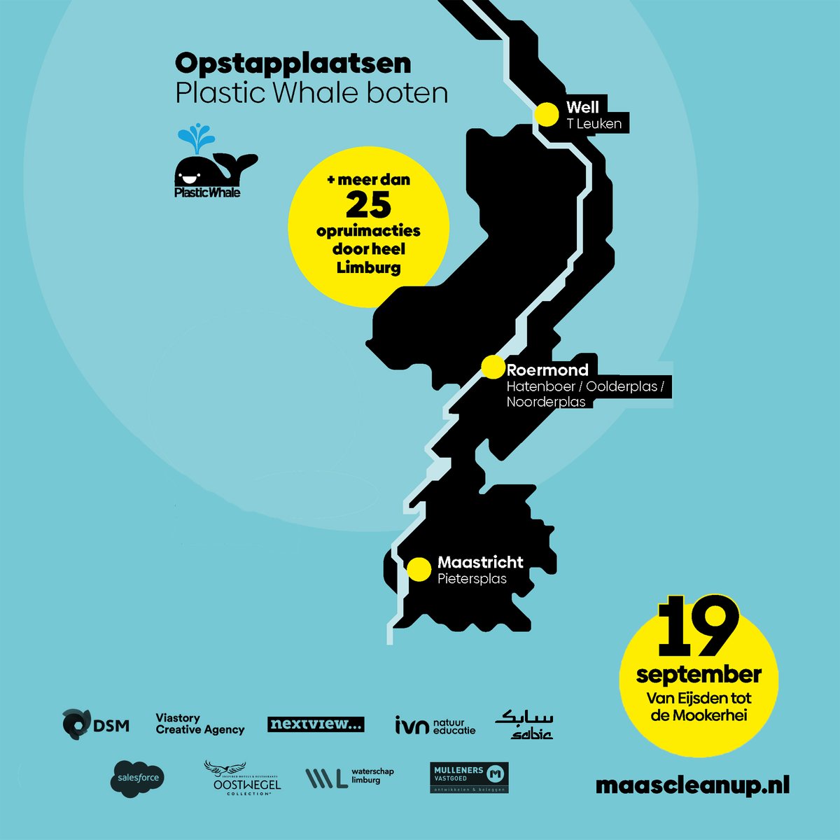 Hoe cool: Plastic Whale is gevraagd om onderdeel te zijn van de @maascleanup! Tijdens World Cleanup Day gaan wij met bijna onze hele vloot naar Limburg om te gaan plasticvissen op de maas! Meld je snel aan voor één van de opruimacties op maascleanup.nl.