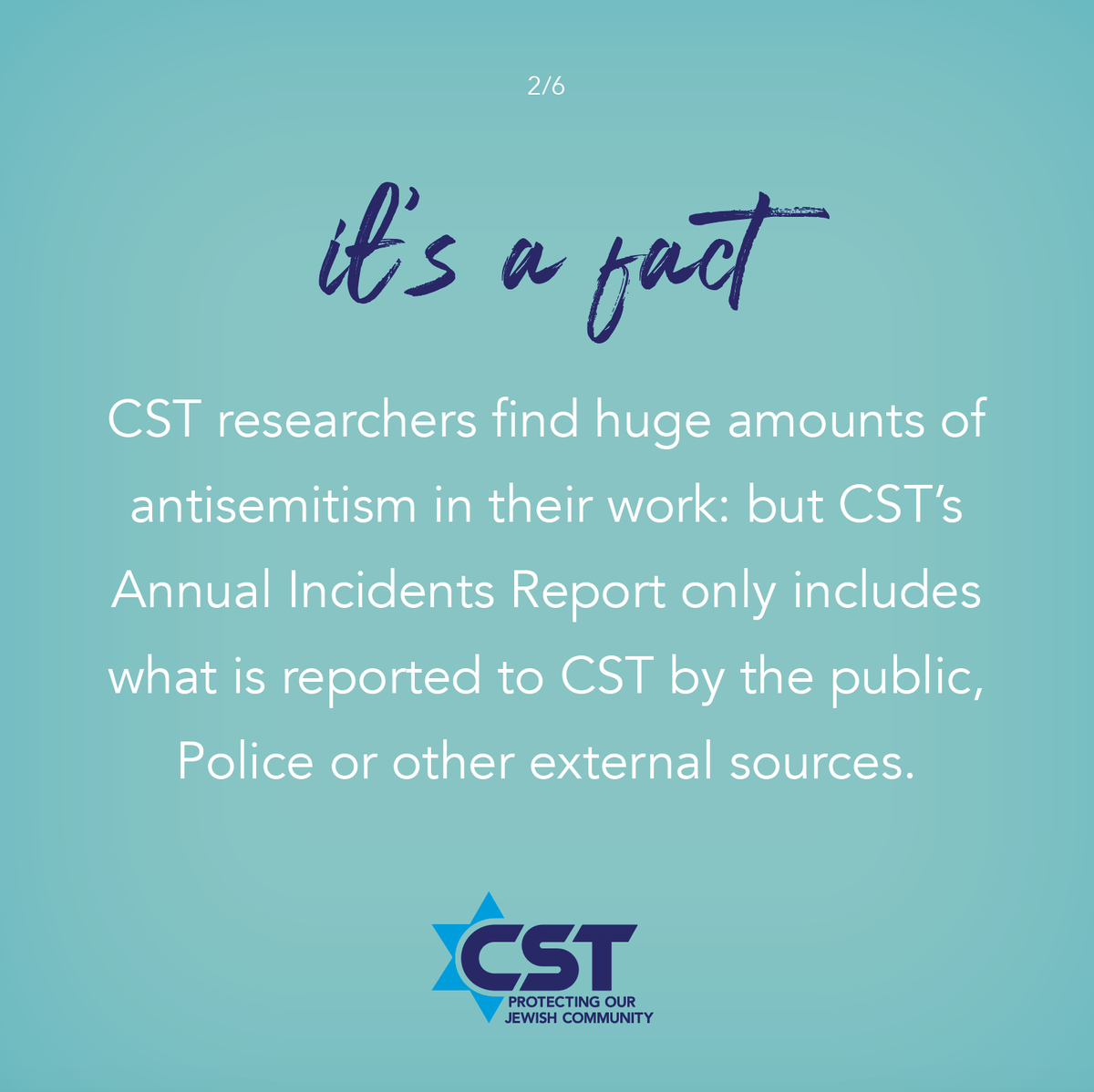 CST records antisemitic incidents if they are reported by the victim, a witness or an organisation; if the content shows evidence of antisemitic language or motivation; and if the offender is based in the UK or has targeted a UK-based victim  #AntisemitismIn2020