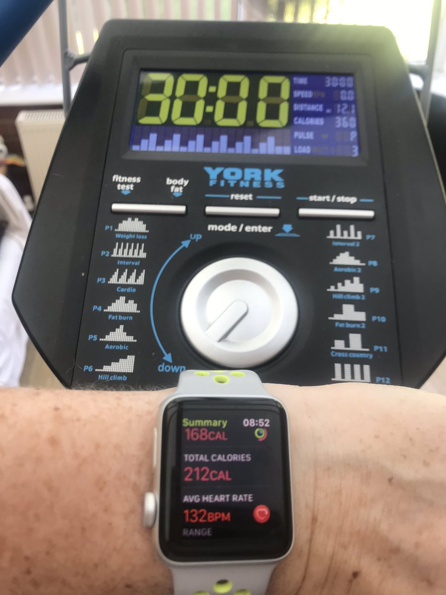 janeimae's tweet image. #obesity is such a complex issue. The recent spotlight has sought to attribute blame and simplify the issues surrounding individual responsibility. I have worked out this morning. Look at the difference on the calories burned. Apple Watch 168kcal exercise bike 360 #AfN #notsimple