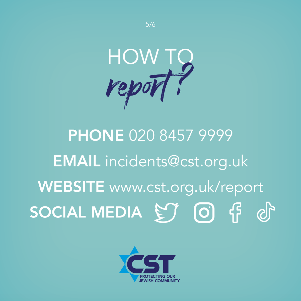 CST records antisemitic incidents if they are reported by the victim, a witness or an organisation; if the content shows evidence of antisemitic language or motivation; and if the offender is based in the UK or has targeted a UK-based victim  #AntisemitismIn2020