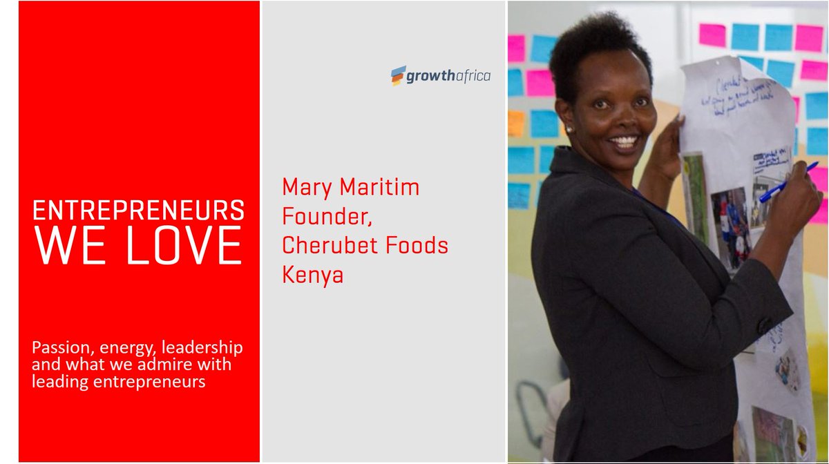 ENTREPRENEURS WE LOVE
Mary Maritim founded Cherubet Foods to simplify life for mothers who have to balance work, family and nutrition. Cherubet Foods products are all natural and nutritious.

More: bit.ly/2Yt9eL1

#WeAccelerateAfrica #Entrepreneur #Kenya <a href="/CherubetFoods/">Cherubet Foods</a>