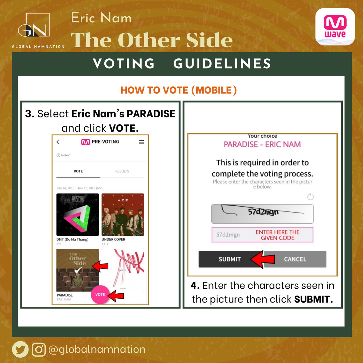 MWAVE   #VotingGuide (2/2)  #EricNamScheduleEric Nam's Activities for July 31, 2020.Don't forget to vote Eric Nam on MWAVE and WHOSFAN for MNet Countdown. Please see separate guidelines.  #EricNam  #에릭남  #TheOtherSide  #ParadiseWithEricNam