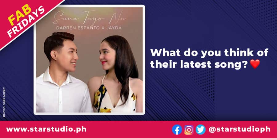 StarStudioPH's tweet photo. Darren Espanto (@Espanto2001) and Jayda Avanzado's latest song titled Sana Tayo Na is out now! We're so kilig over this talented duo! 😍 https://t.co/HHS5Pn3V3u