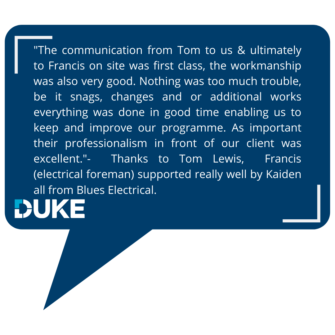 CWDuke's tweet photo. #FridayFeedback last week we formally completed our refurbishment for the offices of The Bank of Ireland in Solihull and our Contracts Manager, Steve Dixon would like to give a big thanks to the team from @BluesLtd for all they did.  👍
#refurbishment #cwduke #teamwork https://t.co/rf07SbTiYK