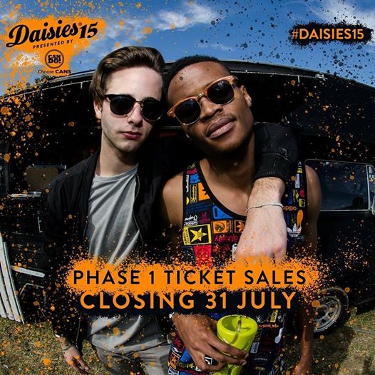 1 - 3 OCT 2021 | <a href="/RockingTheDaisy/">Rocking the Daisies</a>
Final day to get Phase 1 festival tickets to next year's event ft #Stormzy, <a href="/AriLennox/">Ari Lennox</a>, @YbnCordae, <a href="/col3trane/">Col3</a> and more. #Daisies15

Tickets | <a href="/QuicketSA/">Quicket South Africa</a> | R695 | bit.ly/2XfwQBp
Phase 2 festival tickets will be R795