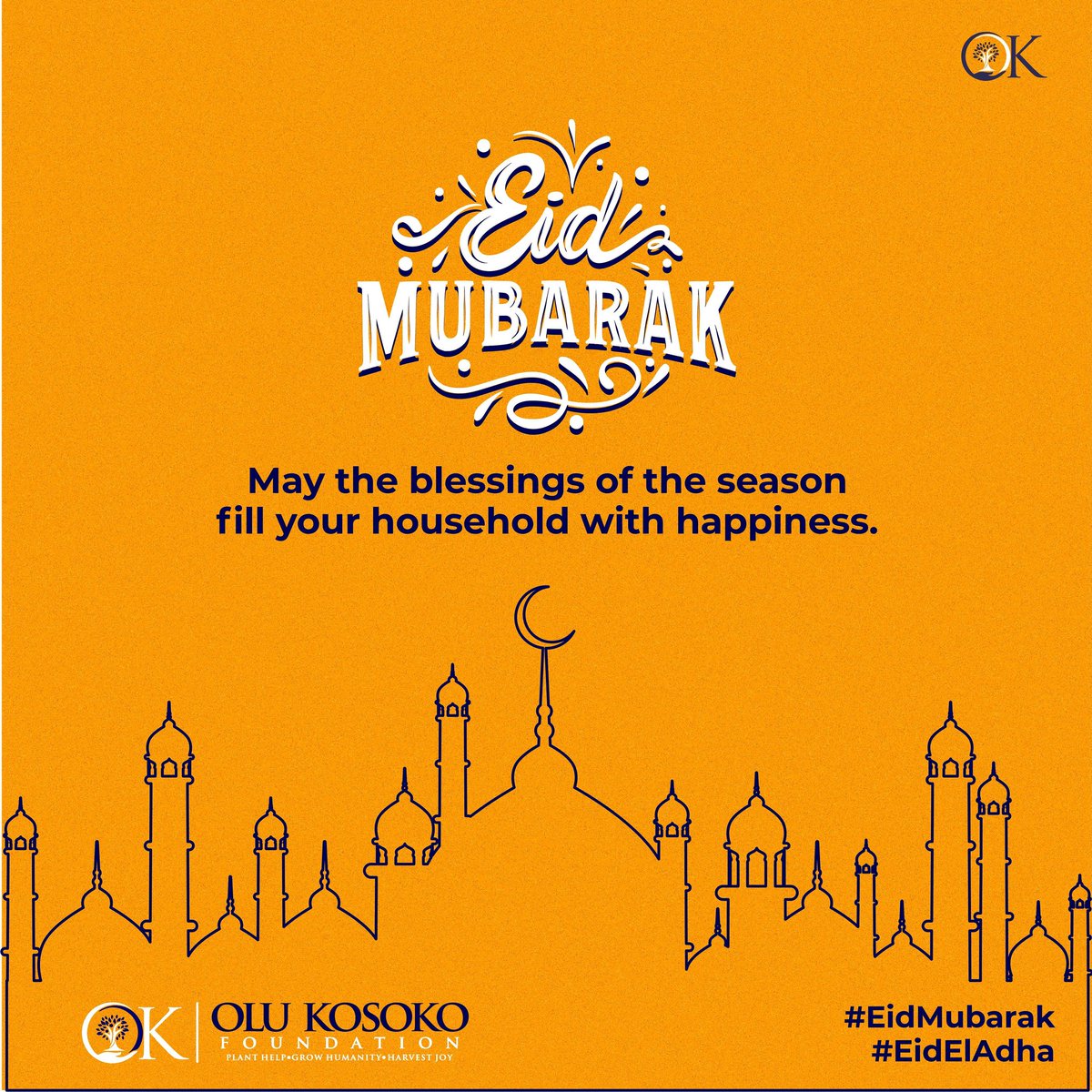 okfoundation3's tweet photo. From OK FOUNDATION, we pray that may the blessing of the season fill your household with happiness! 📿 🕋
#bbnaija2020lockdown #EidAladha2020 #myfuture #Okfoundation #Badagry https://t.co/NLXOJk4DiF