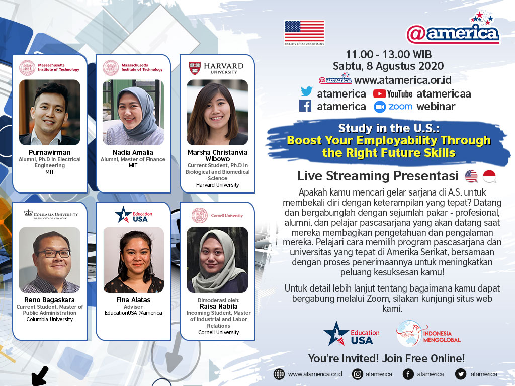 atamerica's tweet photo. Gabung bersama @EdUSAIndonesia, mahasiswa/i Indonesia yang sedang di A.S. maupun #AlumniAS dan cari tahu tentang #StudiAS lebih dalam! @IndoMengglobal @permiasma @PermiasNYC https://t.co/IX0PSVq6yD