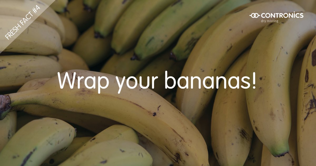 ContronicsNL's tweet photo. ☞ Fresh Fact Friday!
#4: Want to keep your #bananas #fresh? Wrap the stems in some plastic wrap. This prevents ethylene gas, produced naturally in the ripening process, from reaching other parts of the #fruit and ripening it.
#fact #foodwaste #zerowaste #drymisting https://t.co/faclfI8cct