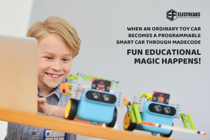 elecfreaks's tweet photo. As your kids play with TPBot Smart Car, they will be permanently challenged and stimulated to think, code and create! #programming #childrenprogramming #toycar #madecode #programmable #microbit #children #kickstarter #crowdfunding
https://t.co/0Mw9L0opKw https://t.co/l8aMpRW7JI