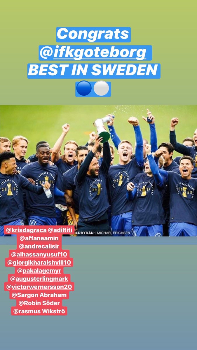 Vajebah's tweet photo. Congrats @IFKGoteborg 🥇 https://t.co/eujoJKuDmN