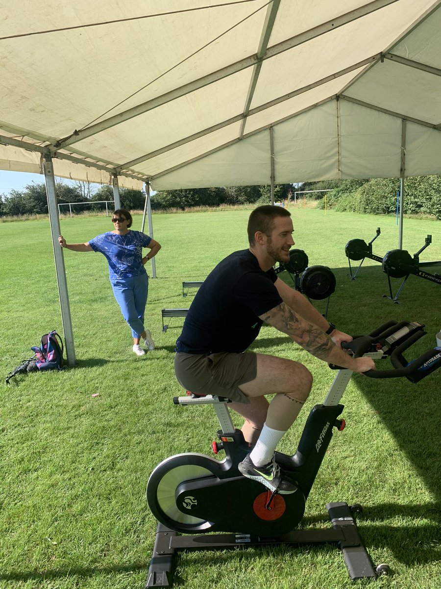 HardwickeAFC's tweet photo. And we’re off!

@BBCGlos interviews done 📻

Runners are running 🏃🏻‍♂️

Cyclists are cycling 🚴‍♂️

#HAFCBigCharityChallenge2020

https://t.co/5T5eglVqte https://t.co/trjbDF1oqC