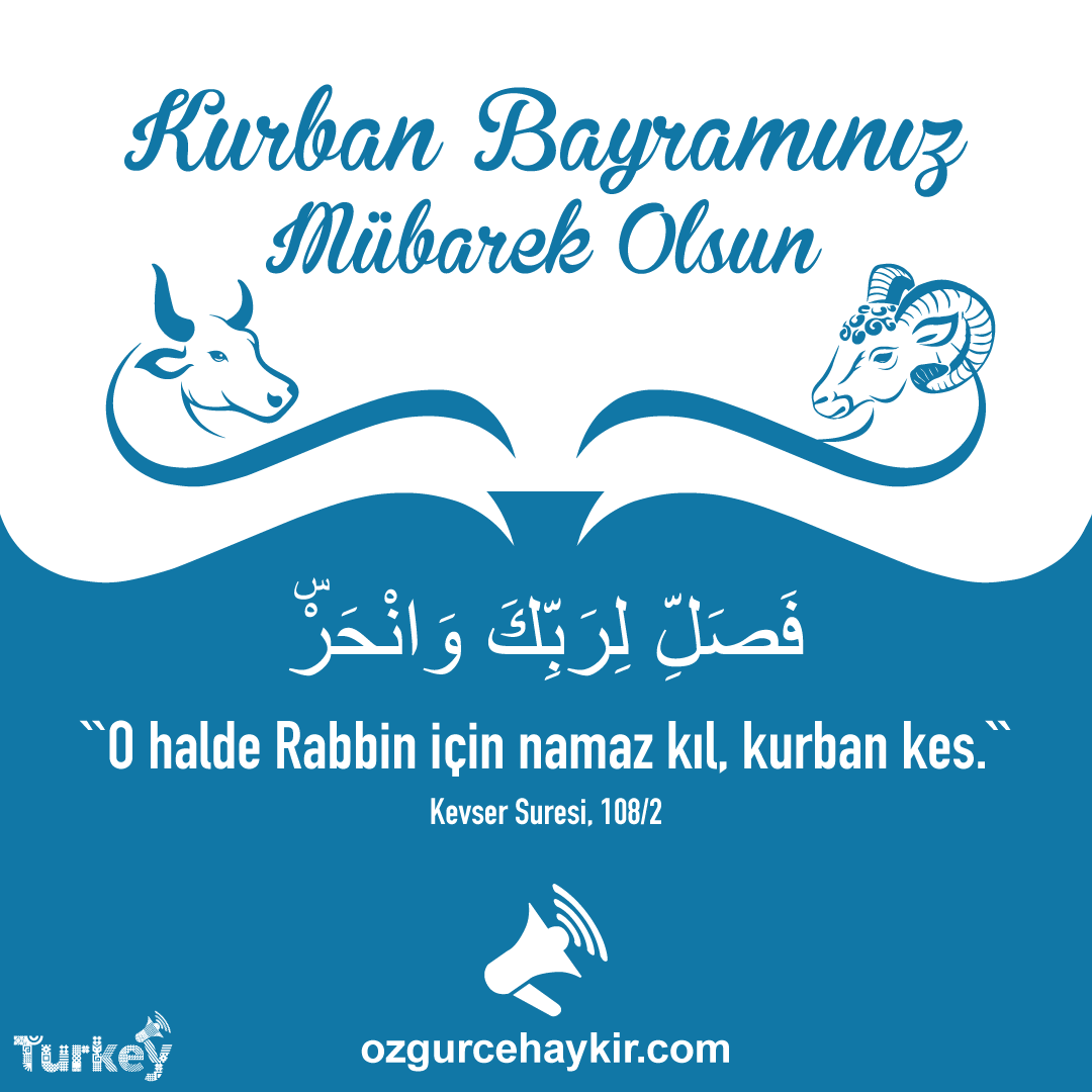 Kurban bayramınız mübarek olsun.
Sevdiklerinizle nice bayramlara...

#Freelyshout #ÖzgürceHaykır #iyibayramlar
ozgurcehaykir.com
