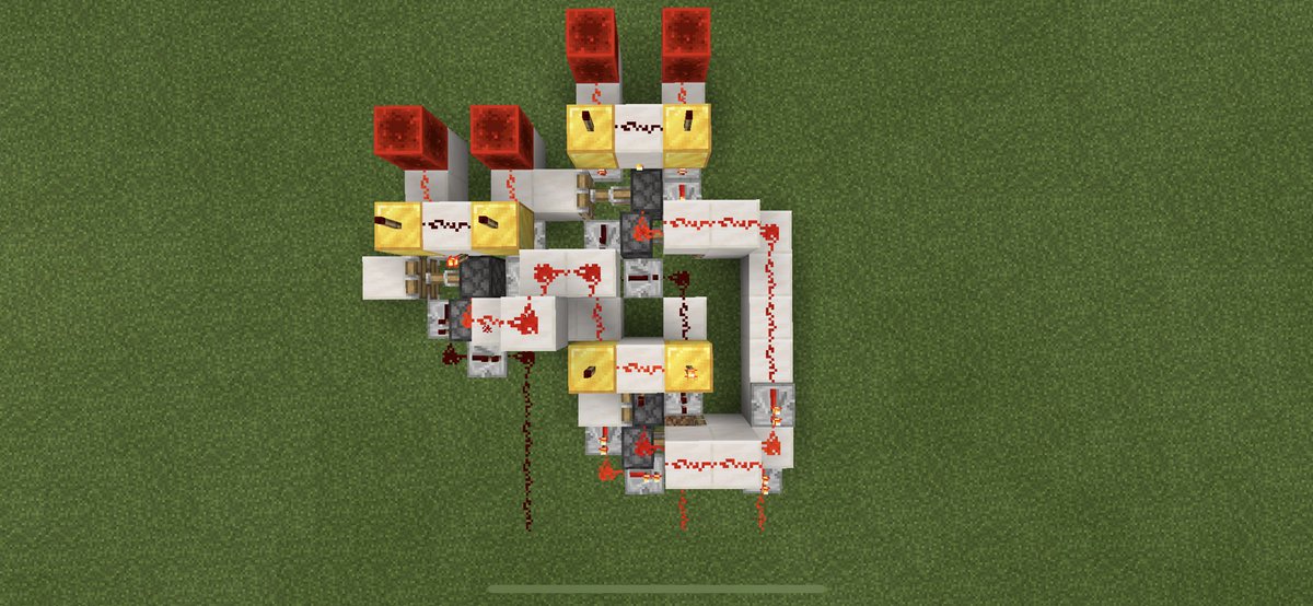 いずみも Xor回路とand回路を同時処理する装置 前に作った電卓の1 2の大きさで済みそう マイクラ Minecraft マインクラフト レッドストーン