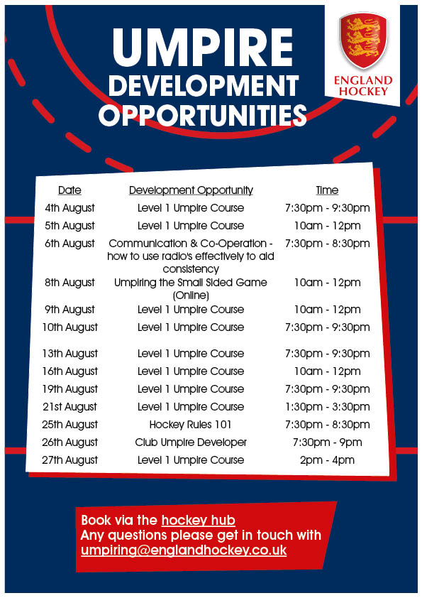 Umpiring accreditations (including Level 1) NOW AVAILABLE online! Plus other Umpiring events - Visit tinyurl.com/y8q45rbf for more details on how to sign up today!