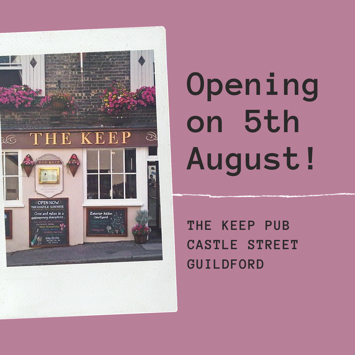 thekeeppub's tweet photo. We are opening on the 5th August at midday!
If you're planning to come and see us, please reserve a table - call 01483 450600 or email thekeepguildford@yahoo.co.uk
We've missed you and can't wait to see you next week! #thekeep #guildford #pubsinguildford #seeyounextweek! https://t.co/cnntjnjvQ1