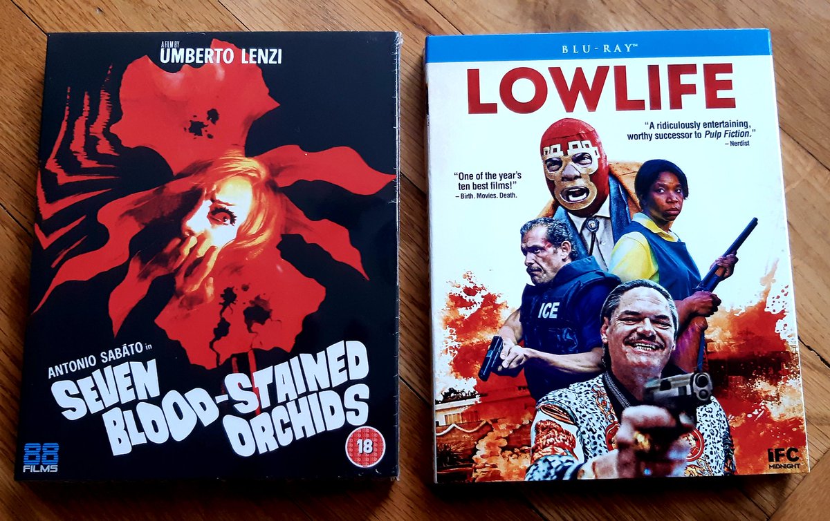 #LockdownMovieTreats with blu-ray's of #Lowlife #RyanProws and #SevenBloodStainedOrchids #UmbertoLenzi #MarisaMell