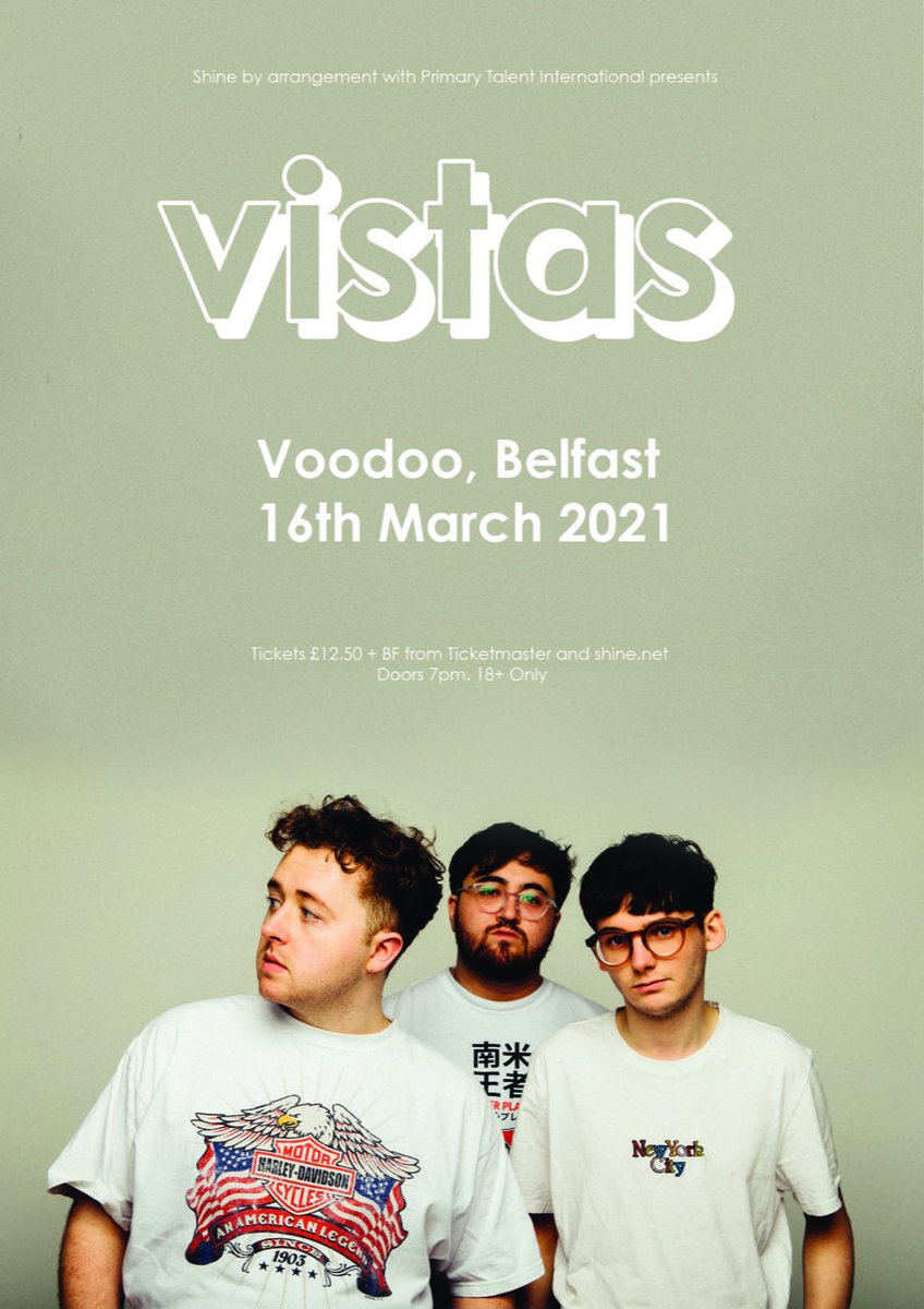 LimelightNI's tweet photo. ~ 𝐉𝐔𝐒𝐓 𝐀𝐍𝐍𝐎𝐔𝐍𝐂𝐄𝐃 ~

@vistasmusic 
 
@Voodoo_Belfast  
16th March 2021

𝑹𝑻 𝒇𝒐𝒓 𝒄𝒉𝒂𝒏𝒄𝒆 𝒕𝒐 𝑾𝑰𝑵 𝒕𝒊𝒄𝒌𝒆𝒕𝒔! 

𝑻𝑰𝑪𝑲𝑬𝑻𝑺 on sale now from @TicketmasterIre // https://t.co/r9OygSOfNI https://t.co/966k8g9JBH
