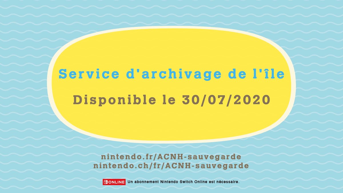 AC_Marie_FR's tweet photo. [Info] Un service permettant d'archiver les données de sauvegarde d'#AnimalCrossingNewHorizons et de les restaurer en cas de panne, de perte ou de vol de la console est maintenant disponible pour les abonnés #NintendoSwitchOnline.

Pour en savoir plus : https://t.co/gLA6A9mLZF https://t.co/ZbEQgiEz0x