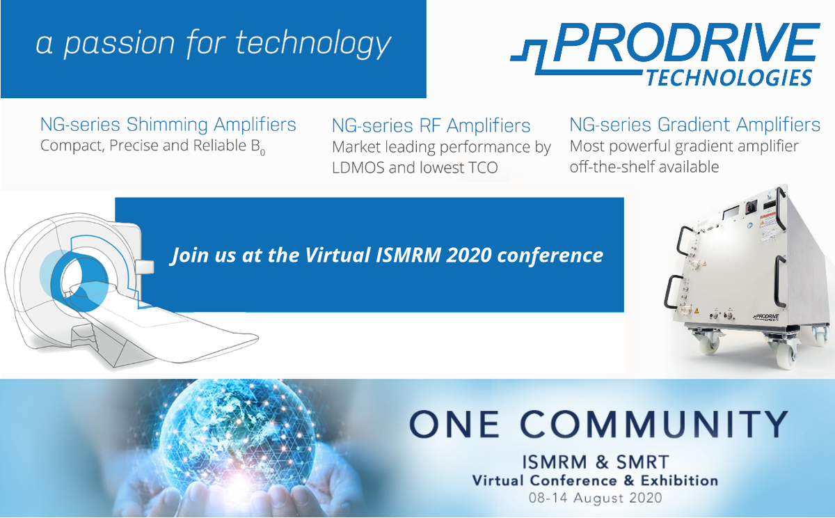 ProdriveTech's tweet image. Excited to be exhibiting at #ismrm20 first virtual conference. Lots of exciting things to discuss, including a new product launch. Exhibition is from 10-13 August 2020 at 10:00-12:00 UTC and 16:00-18:00 UTC each day.  Mark your calendars and Stay tuned.
#passionfortechnology #MRI