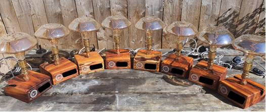 IbecKeepWell's tweet photo. Excited to reveal the trophies for The KeepWell Awards on 25 Aug. Made from ancient Irish yew, each trophy is hand cut&amp;carved by @CopperFishIrl The warming glow of these lamps will shine a light on wellbeing&amp;mental health &amp; enhance positivity in the workplace https://t.co/cWJ6ItwDUN