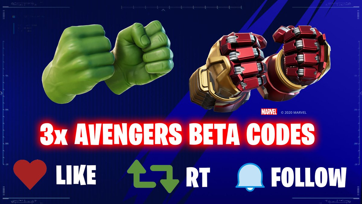 Uiuiui Leute, dank Seb hab ich 3x Marvel Avengers Beta Codes für euch (Alle Plattformen) womit ihr es schon früher spielen könnt und die Fortnite Spitzhacke auch kriegen könnt.

Was ihr macht müsst:

❤ Like
♻ Retweet
🔔Follow <a href="/HeyStani/">Hey Stan</a> &amp; <a href="/CreepinSnake/">ᑕᖇℰℰᑭᎥᑎᔕＮᗩᛕℰ🐍</a> 
👨‍👩‍👧‍👦Freunde in die Comments