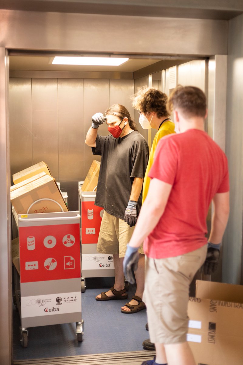 new_phonograph's tweet photo. For the past few days we've been moving the Marouchian collection, so it will be ready for all the steps of our New Phonograph #workflow ! #marouchian #collection #moving #digitisation #protection #photography  #soundarchive #preservation  @narodnimuzeum @ministerstvokultury https://t.co/IDvuOuY2Q4