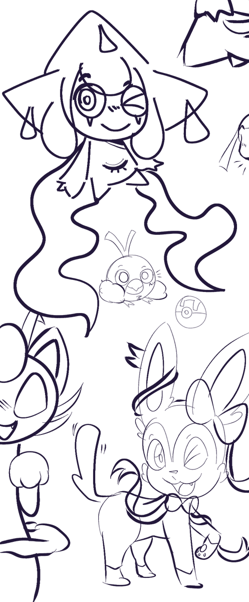 don't really like the rest of it but here's some pokemon doodles i did, gnight 