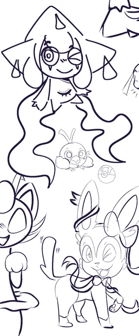 don't really like the rest of it but here's some pokemon doodles i did, gnight 