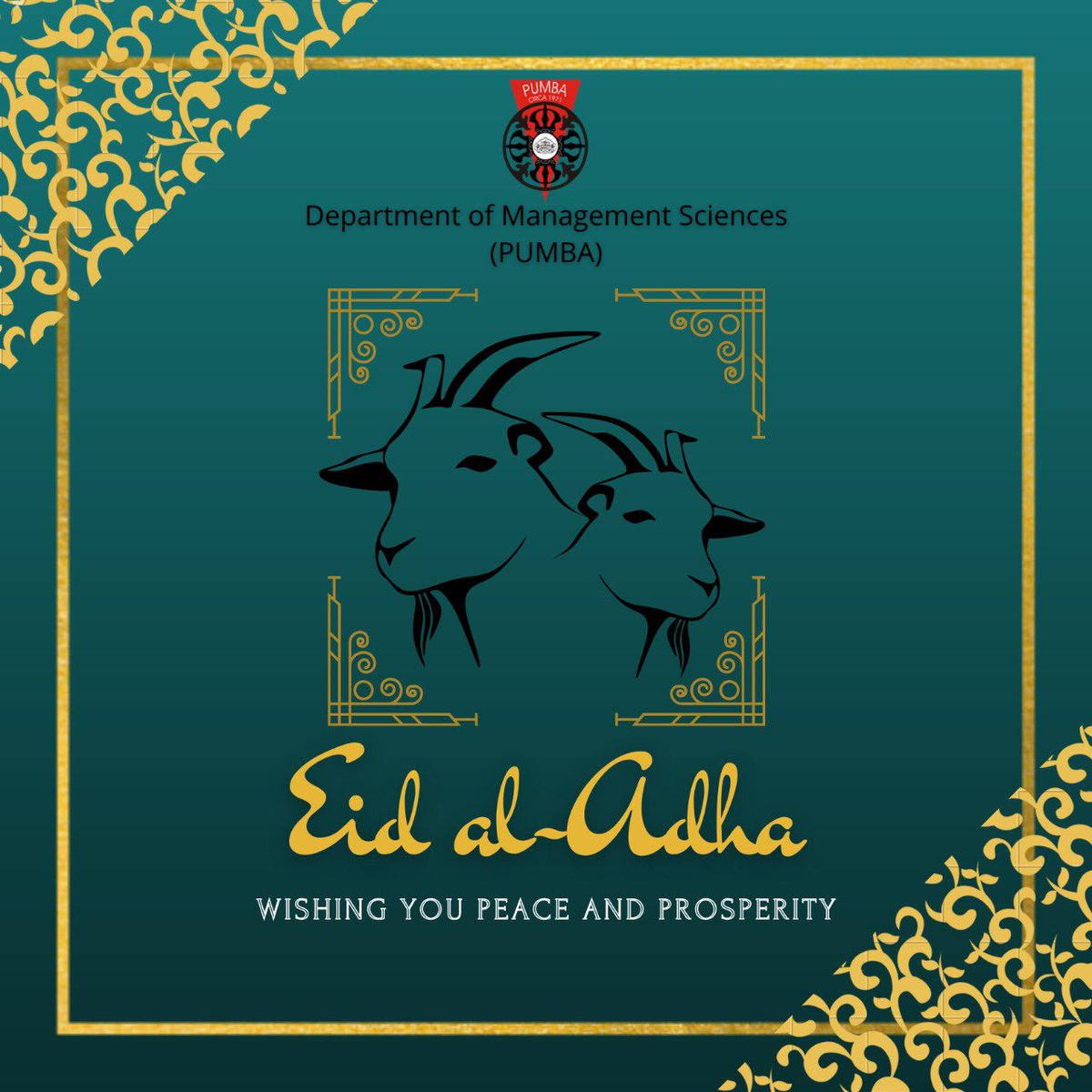 PUMBAAlumniCell's tweet photo. ✨🌙Eid al-Adha Mubarak✨🌙

Let’s celebrate the spirit of Togetherness from afar away, Wishing you a Happy and Safe Eid al-Adha!

#EidAlAdha #EidMubarak #EidAladha2020 #EidAdhaMubarak https://t.co/W2MUbuT5KQ