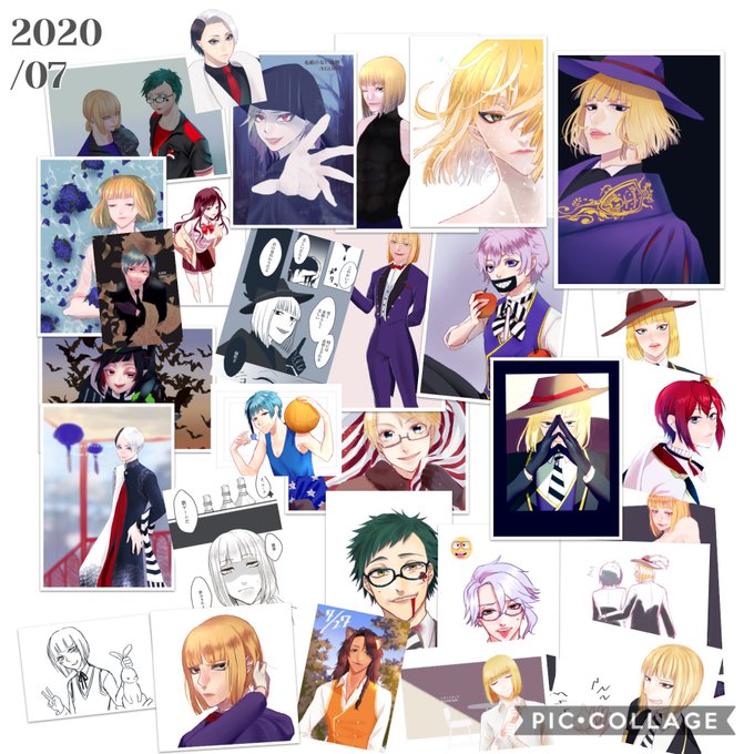 #今月描いた絵を晒そう 
いっぱいあったのでコラージュしてみた✨
ほぼ毎日何かしら描いてたようです 