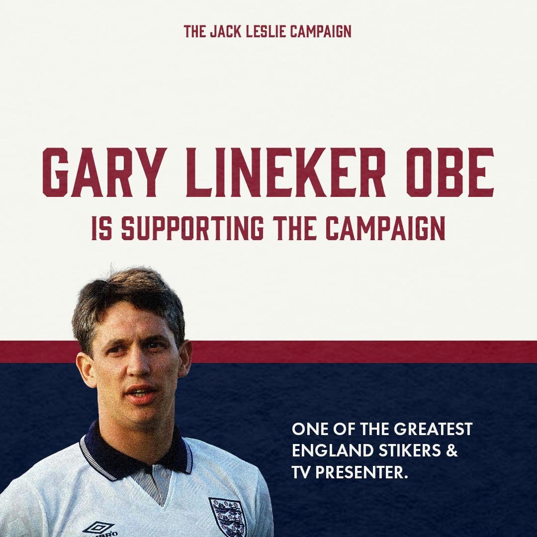 Gary Lineker  @GaryLineker supports the Jack Leslie Campaign- please add your support too!  https://www.plymouthherald.co.uk/sport/football/football-news/gary-lineker-among-famous-faces-4281338