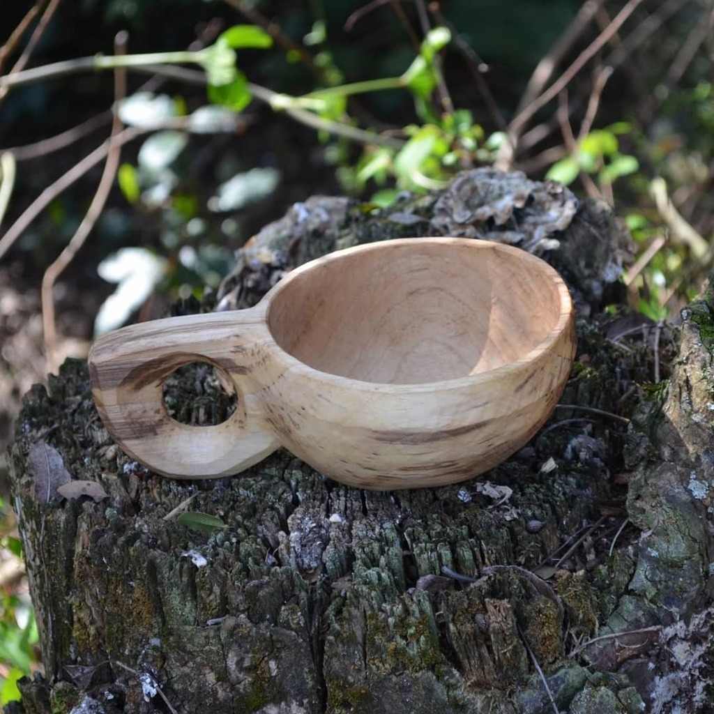 Kuksa made from walnut...It turned great but unfortunately the bowl developed a crack when we tested it with boiling water. instagr.am/p/CDTSot1jXNJ/