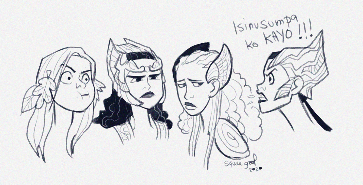 caricature practice  without reference. 
watching the series again and absorbing the characterization helped a lot. 

#artph 
