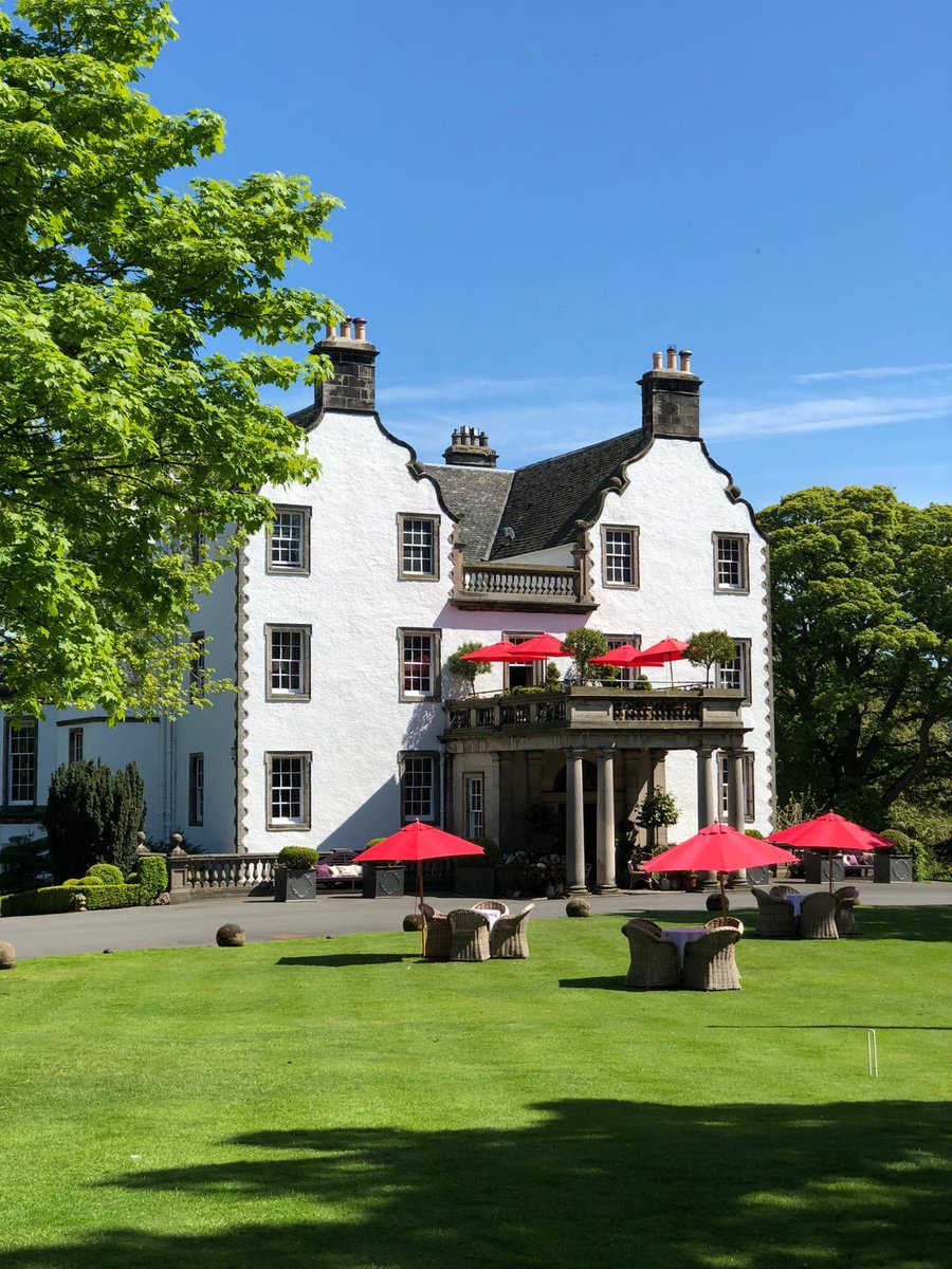 Lovely Day for Afternoon Tea in the garden at Prestonfield! Some tables are still available! Visit our website to book online. #afternoontea #sunshine #blueskies #hiddenedinburgh