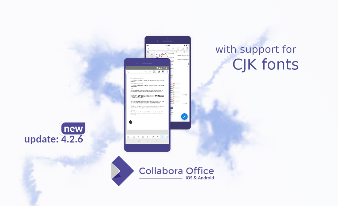 New release: v 4.2.6 #CollaboraOffice for #iOS &amp; #Android 💐 

Offering full support for Chinese, Japanese, Korean fonts #CJKfonts 🈵🈺🈯 

Find out more about our feature rich &amp; privacy focused mobile apps 📲  collaboraoffice.com/release-news/c…

#privacy - built on #LibreOffice technology