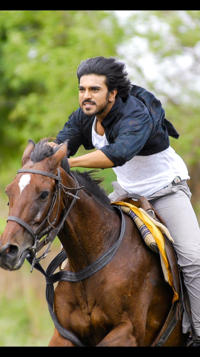 alwaysdharma's tweet photo. That Hair Style, Styling, Horse Riding Style 😎 He's The One &amp; Only MAGADHEERA MegaPowerStar @AlwaysRamCharan ❤️🔥
#11YearsForIHMagadheera https://t.co/1zkpoeNl5h