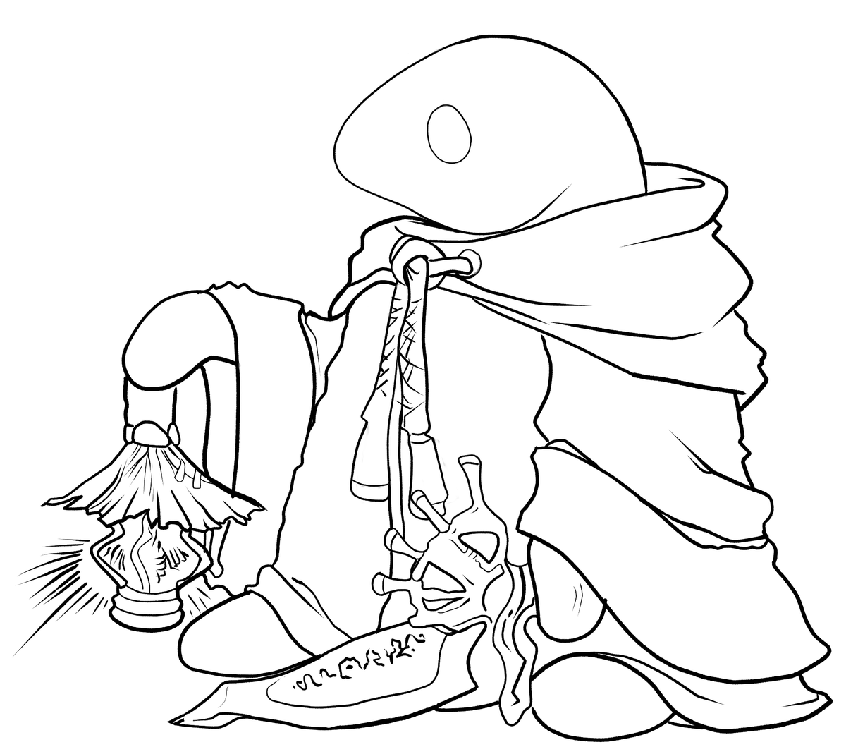 ninaislizards's tweet photo. Second piece of digital art I've done, entirely created digitally! I finally got a desktop! I've been waiting for this moment my ENTIRE LIFE! #art #finalfantasy #tonberry #digitalart #videogame #gaming #anime #FFXIV #grudge #knife #characters https://t.co/8JfTsQozc9