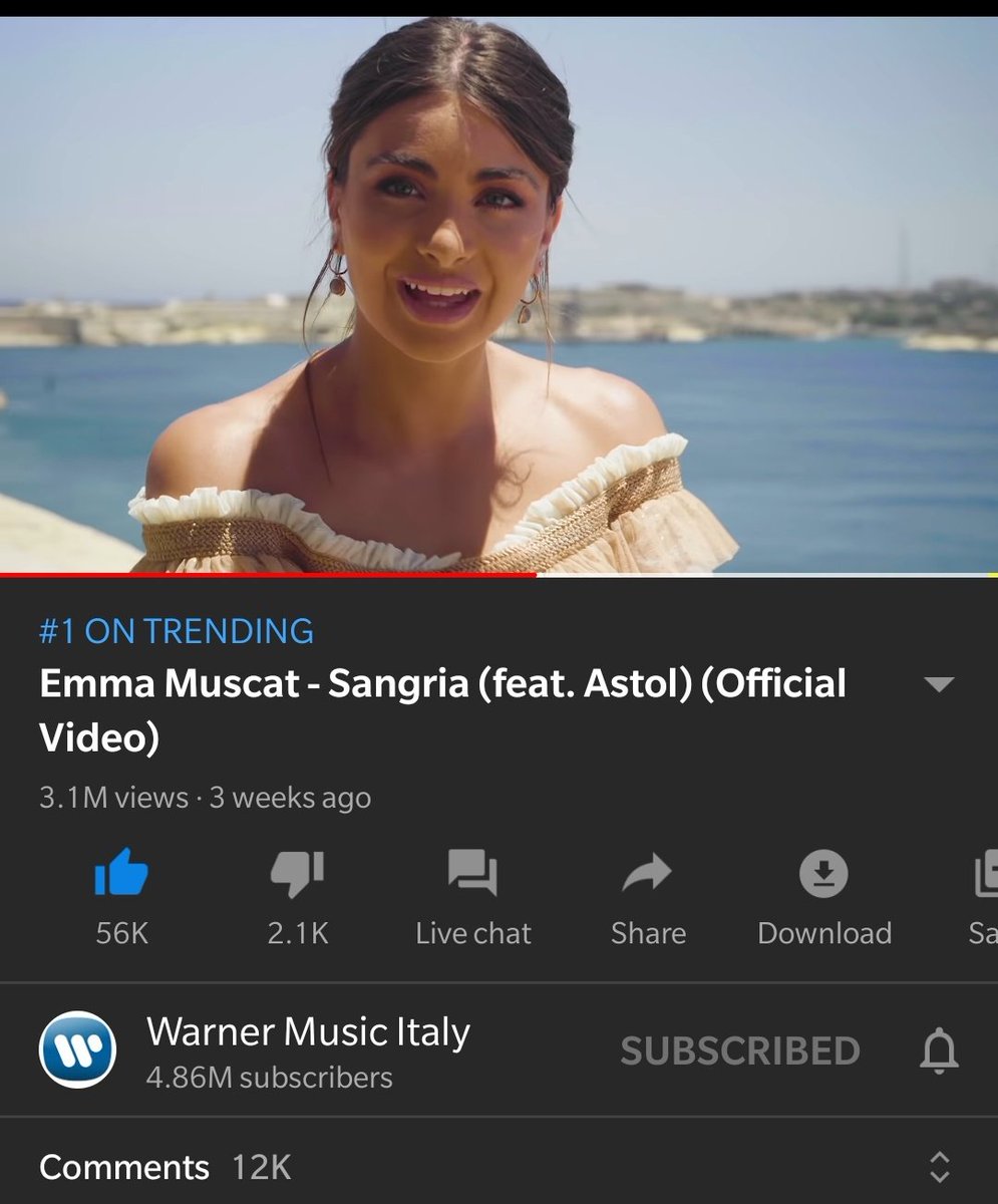 J0J0_18_'s tweet photo. +3.1M #official #musicvideo 
+1.6M #promo #youtube
#1 #Trending #Malta

https://t.co/wd0iT3BGgY

Ascolta e acquista #Sangria🔥:

#Spotify:https://t.co/I49gvOGe6B

#iTunes:https://t.co/EB4MfXN5fF

#StreamSangria #amici17 #musica #EmmaMuscat #Italia #Spain #NEWS大集会2020 #31luglio https://t.co/eKgo4YNxMb