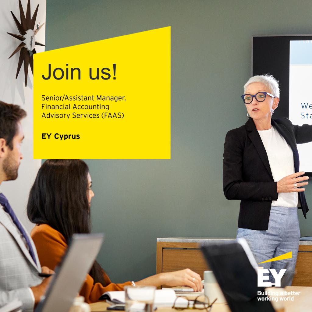 EY_Cyprus's tweet photo. #EYCyprus is currently seeking to hire a Senior/Assistant Manager to join our Financial Accounting Advisory Services (FAAS) team. Apply Now: https://t.co/5gicQblSeA #EY #EYTalent #EYCareers #CyprusJobs https://t.co/K0rFNbmdBA