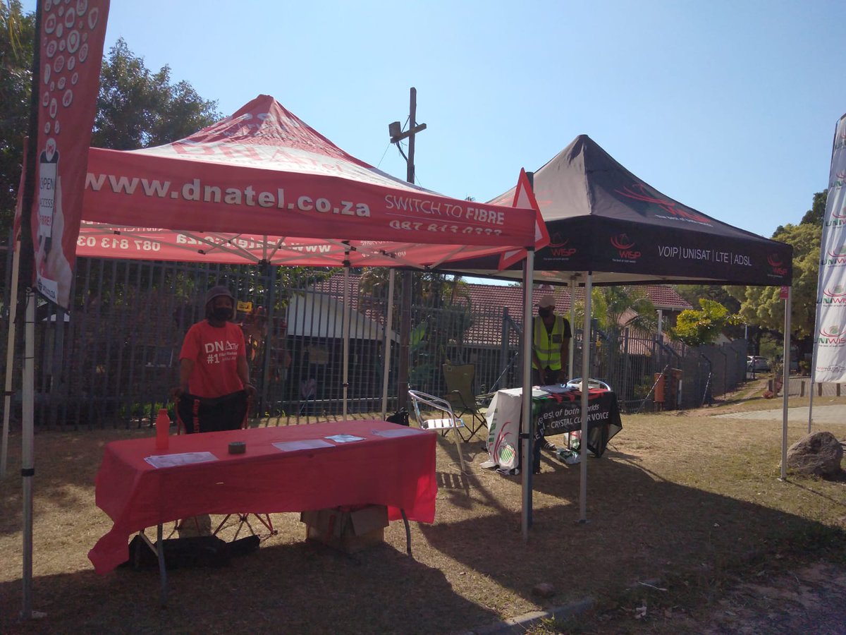 DNATel_ZA's tweet photo. We are set up with @UNIWISPSA on the corner of Banket Street and Jordaan Street in Nelspruit! 🎉 Be sure to stop by and ask us how you can get your fibre connection TODAY! https://t.co/Nz7H1QjNSH