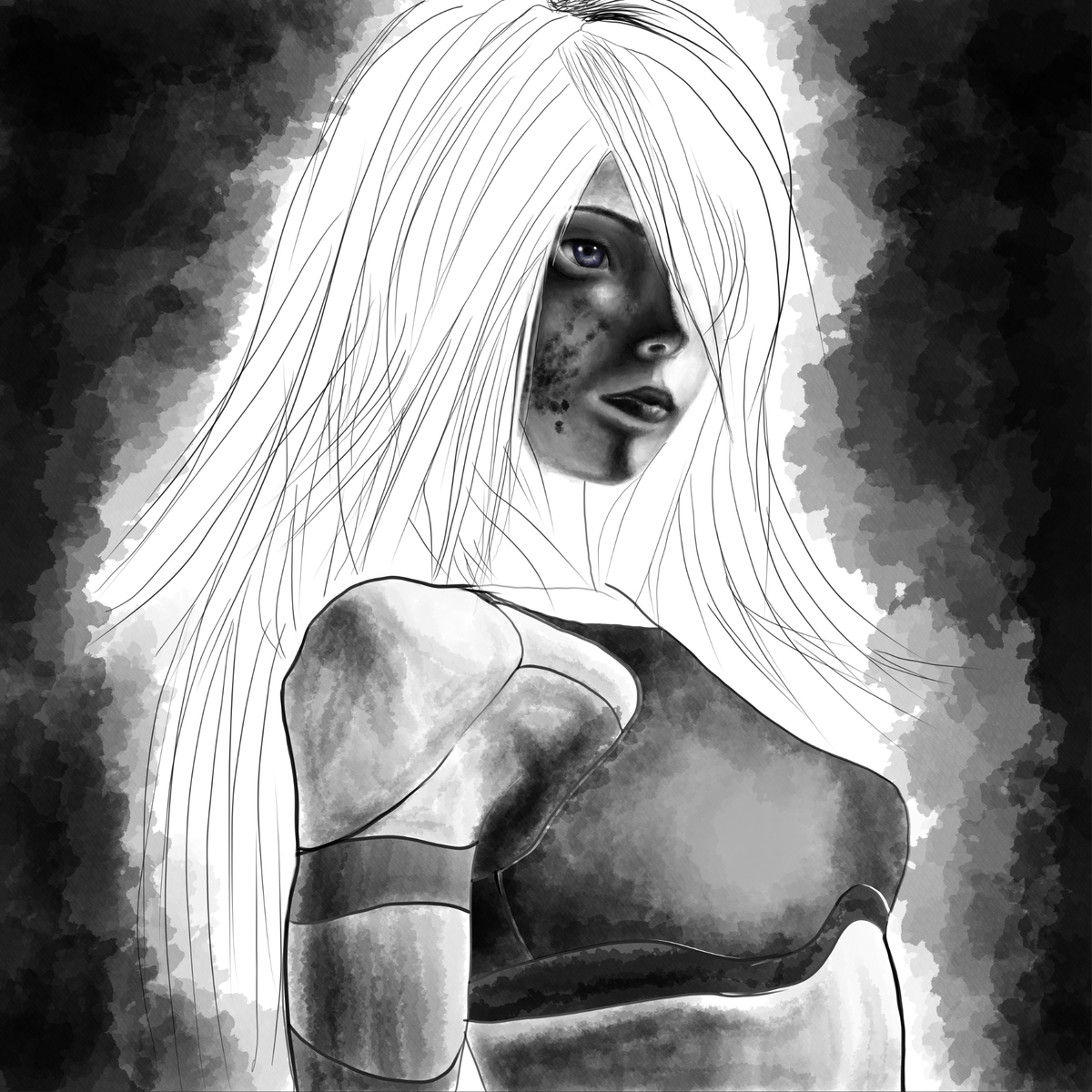ninaislizards's tweet photo. FIRST PIECE OF DIGITAL ART! Unfinished. Tue I ended up finally getting a professional grade desktop. There is quite a learning curve &amp; the transition is a little rough for me - frustrated nearly to tears at times, starting to grasp it. #a2 #NieRAutomata #NieR #jrpg #digitalart https://t.co/LVrMFaWNpp