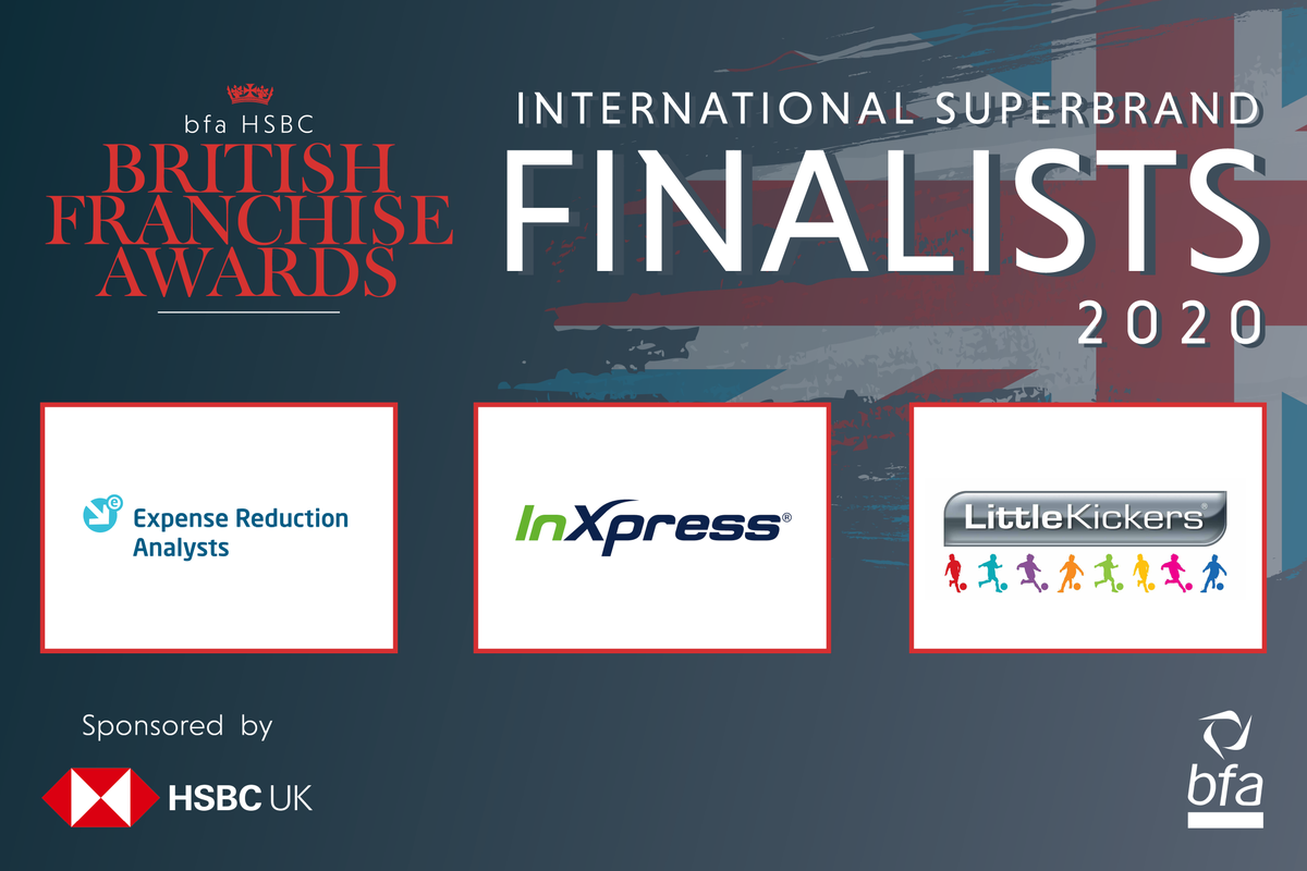 BFA_UK's tweet photo. Meet our International Superbrand Finalists - the big brands with big plans!

Congratulations @EuropeanERA, @InxpressFSE and @LittleKickers!

Read more about our finalists and their category here: https://t.co/dWPufH9NrQ

#bfaHSBCBritishFranchiseAwards2020 https://t.co/gkY4VhsniE