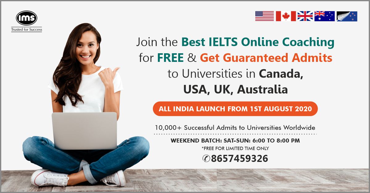 IMS INDIA on Twitter: "Join FREE IELTS Online Coaching by IMS and Get Guaranteed Admits to Universities Worldwide. Click here: https://t.co/pbMcOJMJ0r . #IELTS #StudyAbroad #OnlineCoaching #RegisterNow https://t.co/ywQoKns875" / Twitter