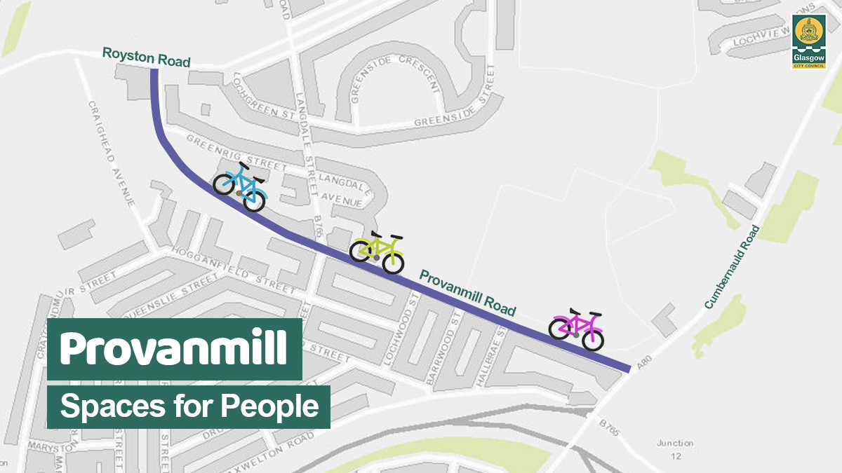 cont'd: From Glasgow via  @GlasgowCC :  Work is starting on Provanmill Road’s pop-up cycle lanes, created through our  #SpacesForPeople programme   More   http://www.glasgow.gov.uk/26074  @SustransScot