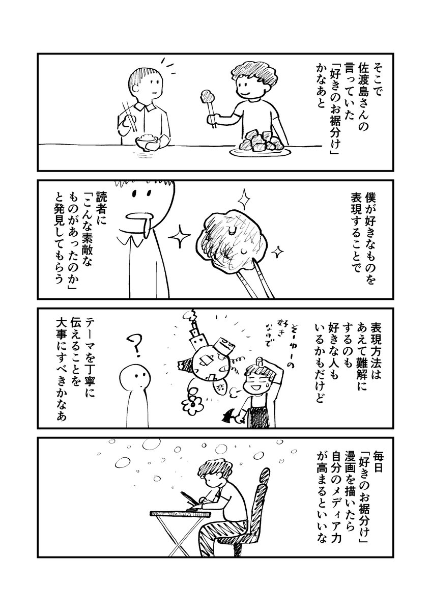 「相手に届けたいもの、相手の事を考えた表現について考える」
コルクラボ漫画専科のズーニー先生の授業の課題漫画です。
#コルクラボマンガ専科 
#マンガが読めるハッシュタグ 